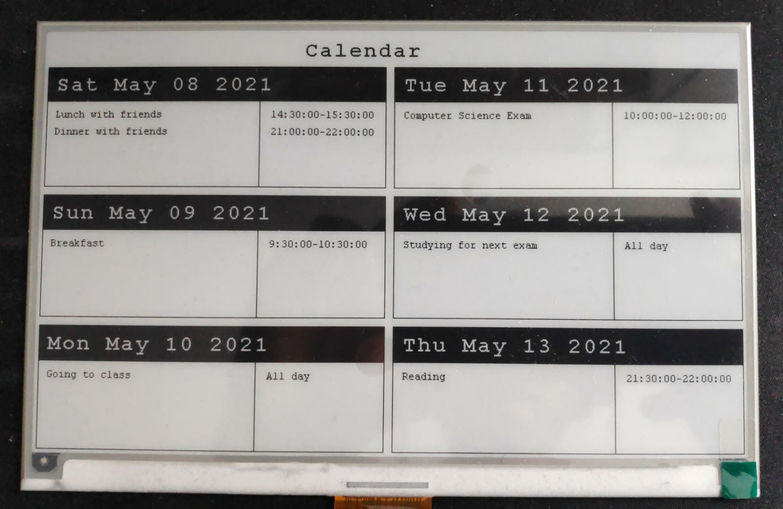 EInk Google Calendar Rómulo García